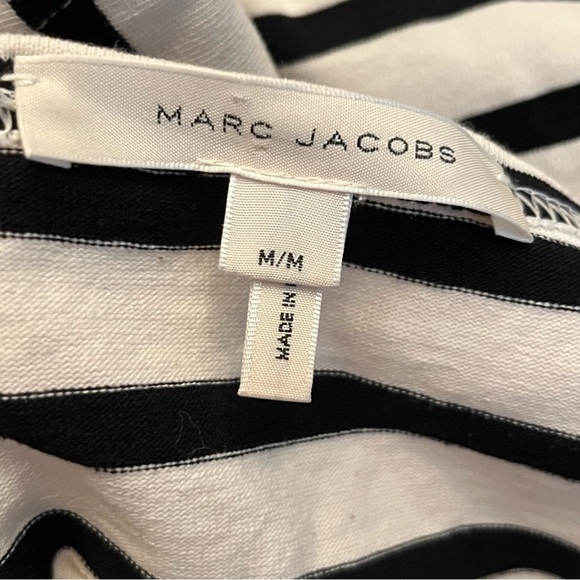Marc Jacobs Striped Drop-Waist Dress Women’s Size Medium Black & White Peplum - Picture 7 of 9